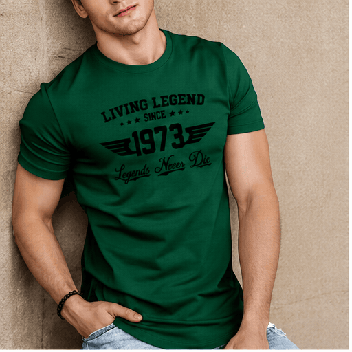 T-Shirt Homme « Living Legend 1973 » – Slim Fit, Imprimé Vintage & Style Casual VELICYA