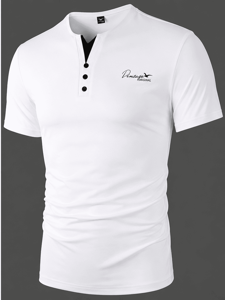 T-Shirt Homme Henley Slim Fit – Col Boutonné & Style Casual Chic VELICYA