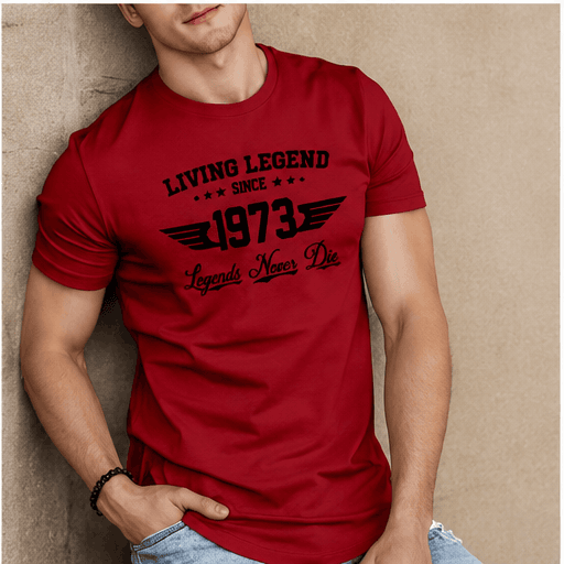 T-Shirt Homme « Living Legend 1973 » – Slim Fit, Imprimé Vintage & Style Casual VELICYA