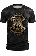 T-Shirt Homme Route 66 – Imprimé Rétro Vintage & Style Biker Casual VELICYA