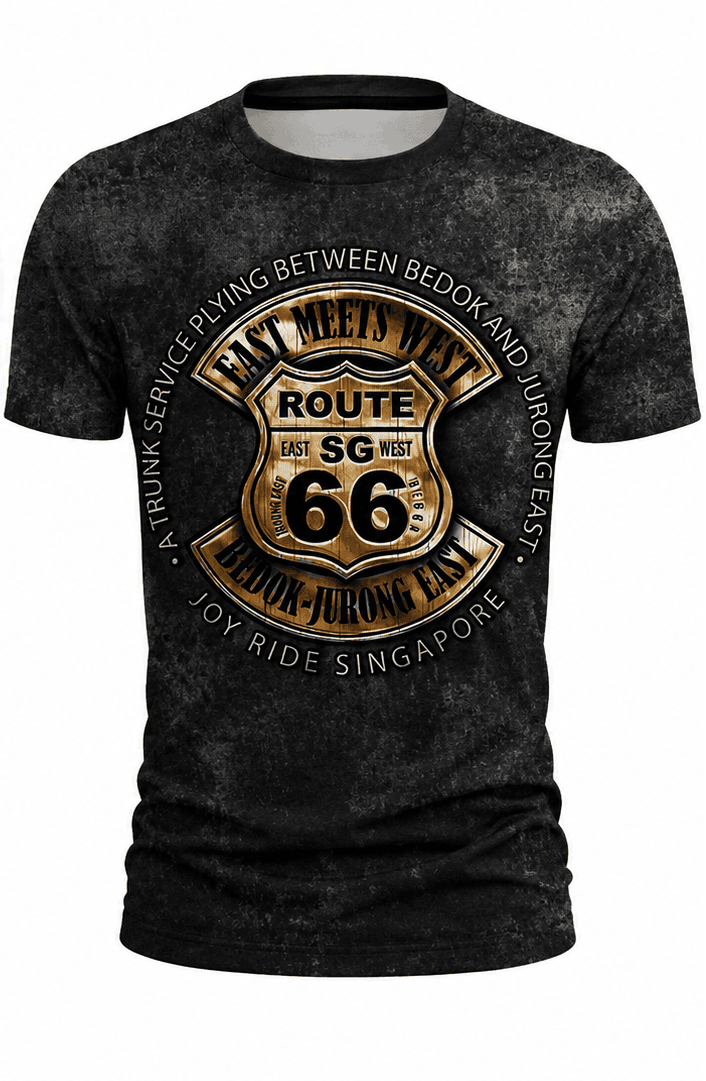 T-Shirt Homme Route 66 – Imprimé Rétro Vintage & Style Biker Casual VELICYA