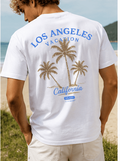 T-Shirt Homme Tropical VIVINTIMO – Kaki Foncé, Imprimé Palmier & Style Vacances VELICYA