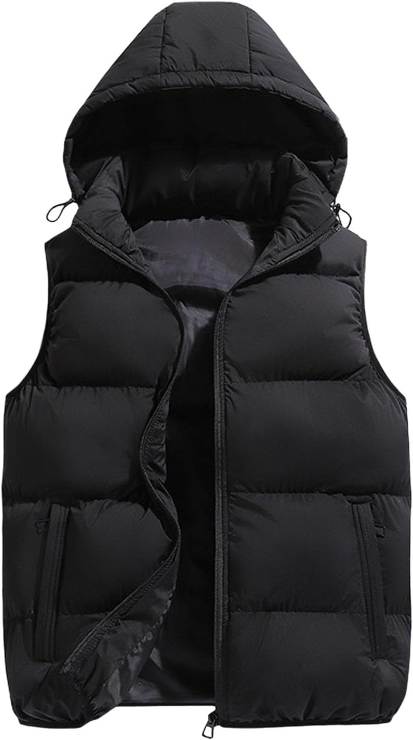 Doudoune Sans Manches Homme à Capuche – Gilet Chaud, Léger & Zippé pour l’Hiver