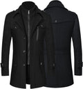 Manteau Mi-Long Homme en Laine – Trench Coat Double Col Épais, Chic & Élégant Automne/Hiver