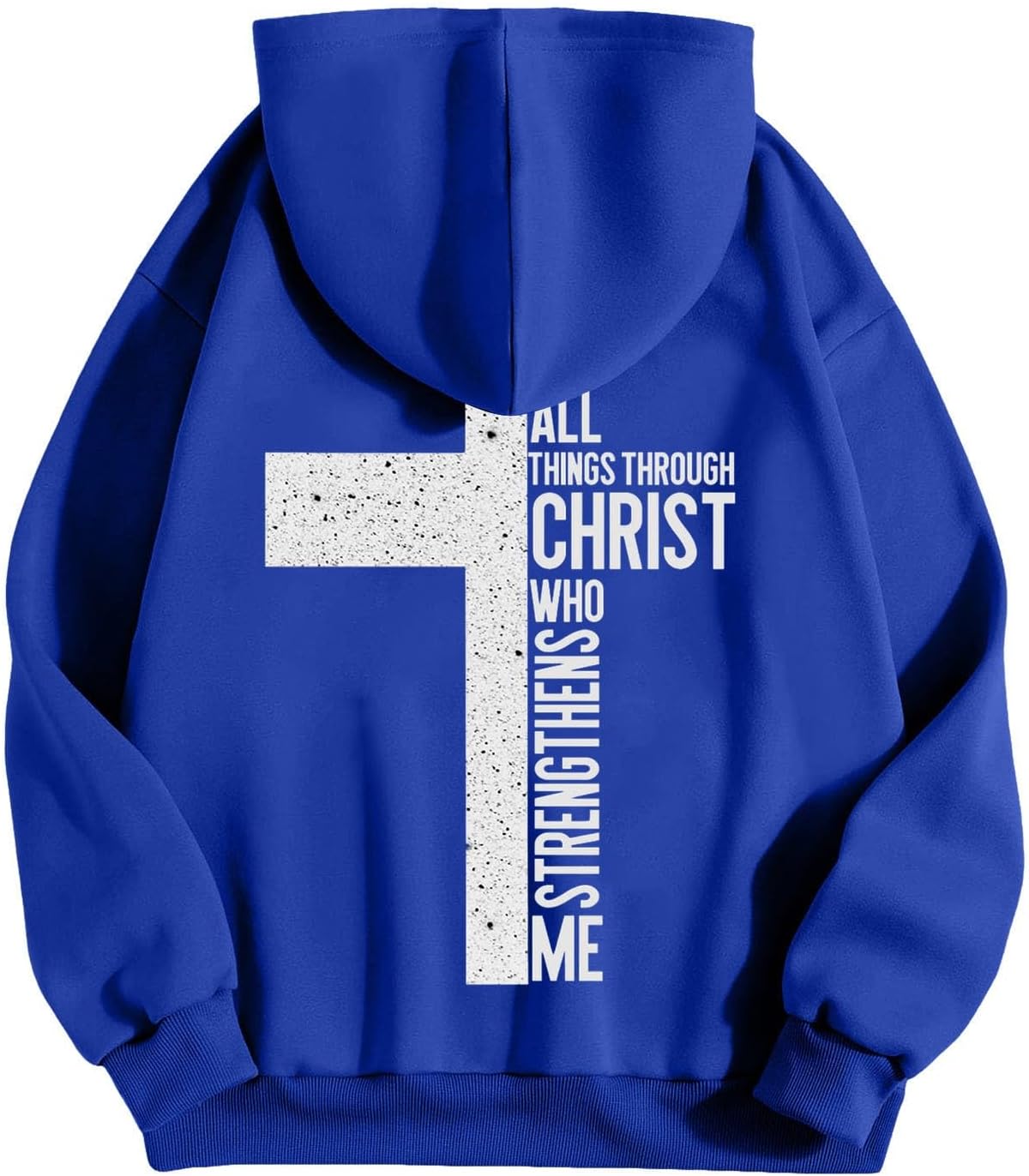 Sweat à capuche homme oversize – Imprimé croix et lettrage