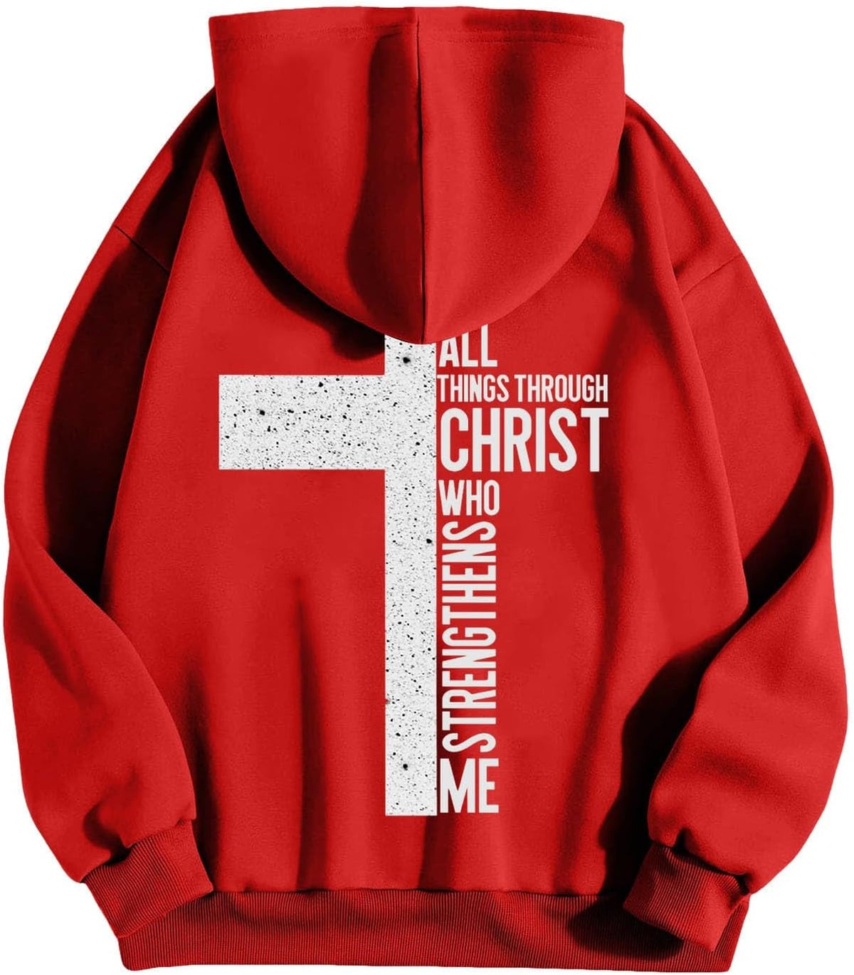 Sweat à capuche homme oversize – Imprimé croix et lettrage