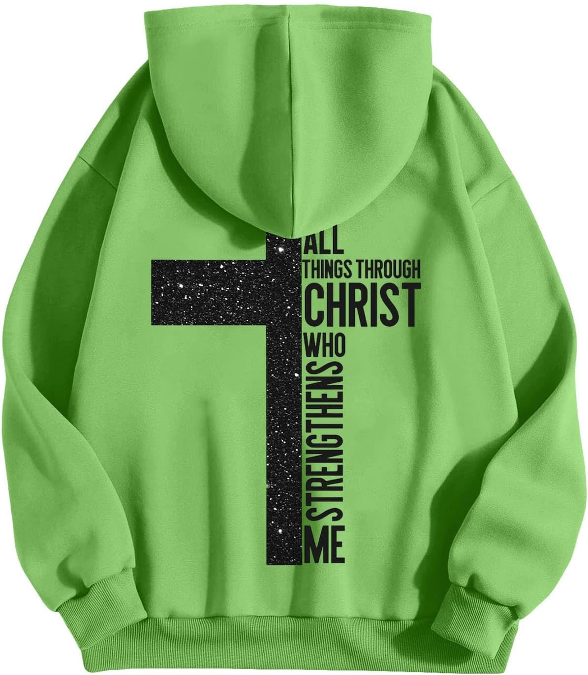 Sweat à capuche homme oversize – Imprimé croix et lettrage