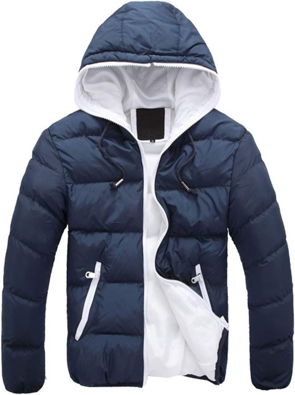 Doudoune légère à capuche pour homme – Veste chaude de randonnée et plein air avec poches zippées