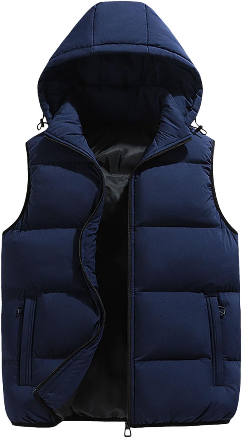 Doudoune Sans Manches Homme à Capuche – Gilet Chaud, Léger & Zippé pour l’Hiver