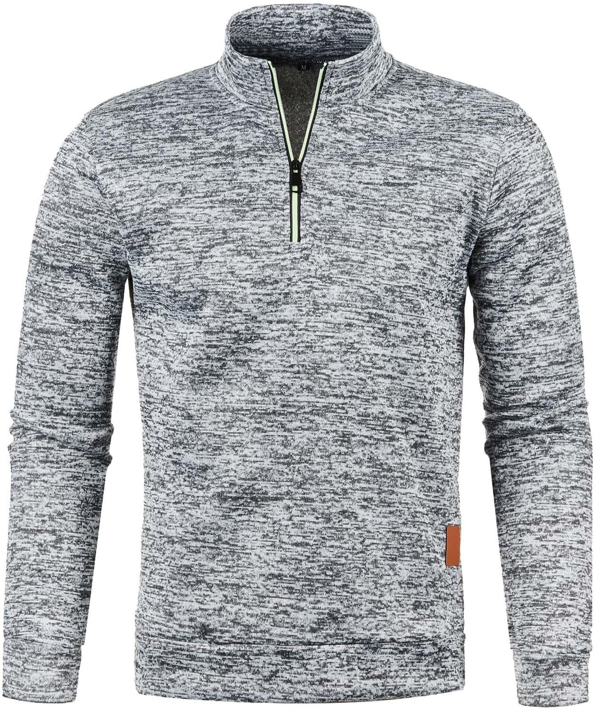 Pull trucker homme zippé à col montant, style casual