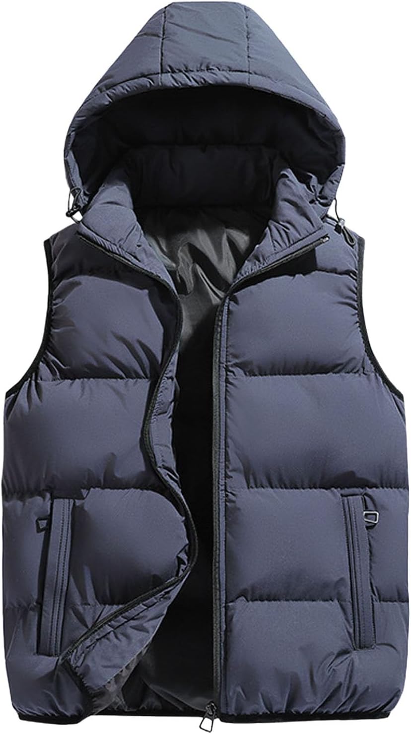 Doudoune Sans Manches Homme à Capuche – Gilet Chaud, Léger & Zippé pour l’Hiver