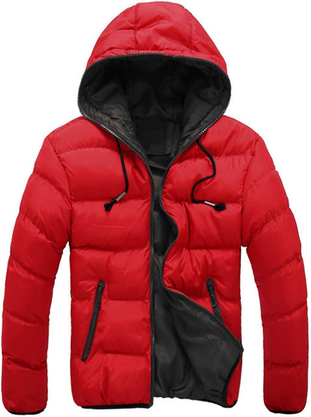 Doudoune légère à capuche pour homme – Veste chaude de randonnée et plein air avec poches zippées