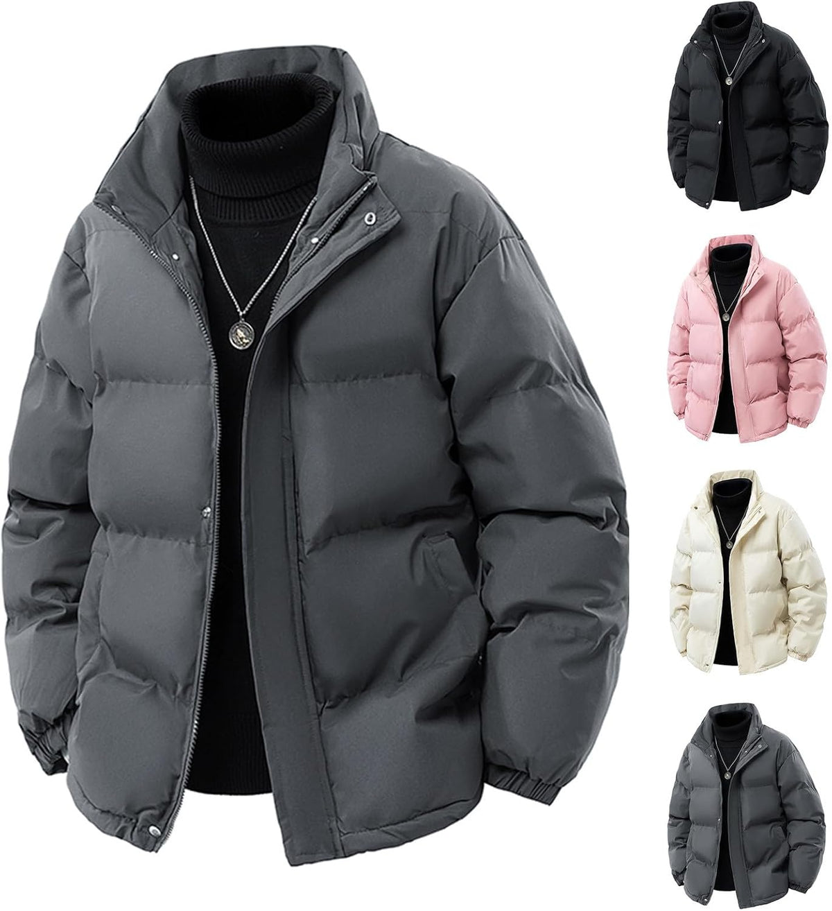 Doudoune matelassée d'hiver pour homme – Manteau chaud, épais et coupe-vent – Style outdoor et randonnée