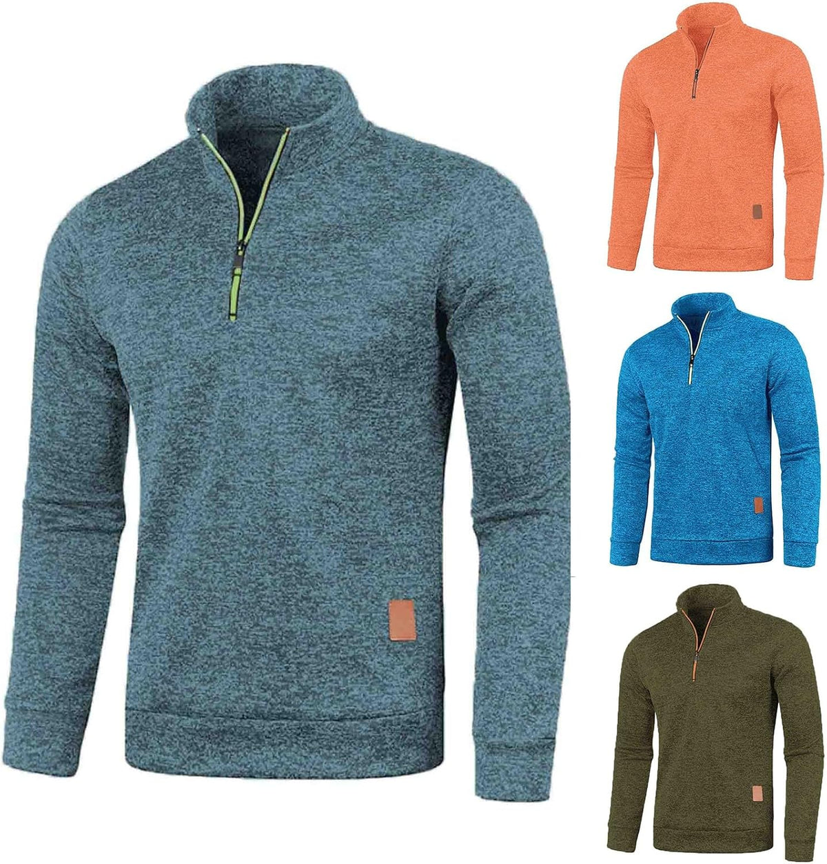 Pull trucker homme zippé à col montant, style casual
