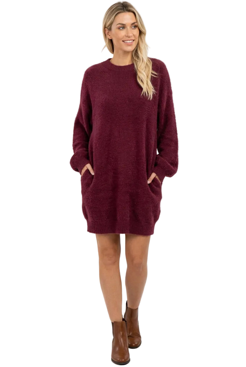 Robe pull femme oversize à manches longues