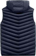 FSFA – Doudoune sans manches à capuche pour homme – Gilet chaud zippé color-block pour l’hiver