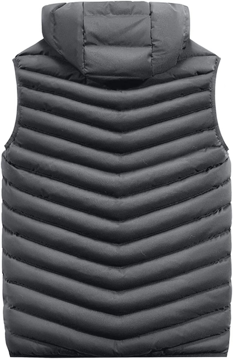 FSFA – Doudoune sans manches à capuche pour homme – Gilet chaud zippé color-block pour l’hiver