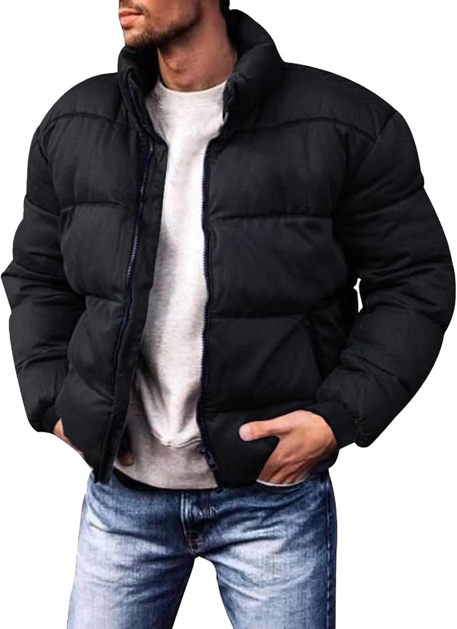 Blouson Homme à Capuche – Doudoune Casual Couleur Unie, Style Travail & Outdoor