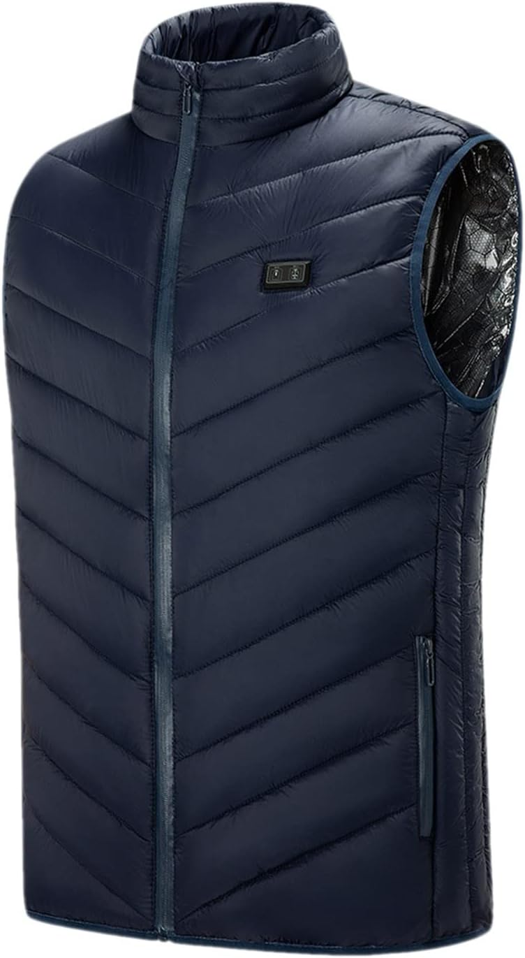 FSFA – Doudoune sans manches à capuche pour homme – Gilet chaud zippé color-block pour l’hiver