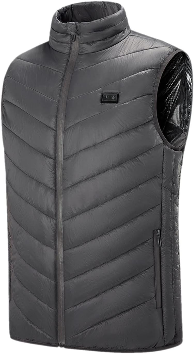 FSFA – Doudoune sans manches à capuche pour homme – Gilet chaud zippé color-block pour l’hiver