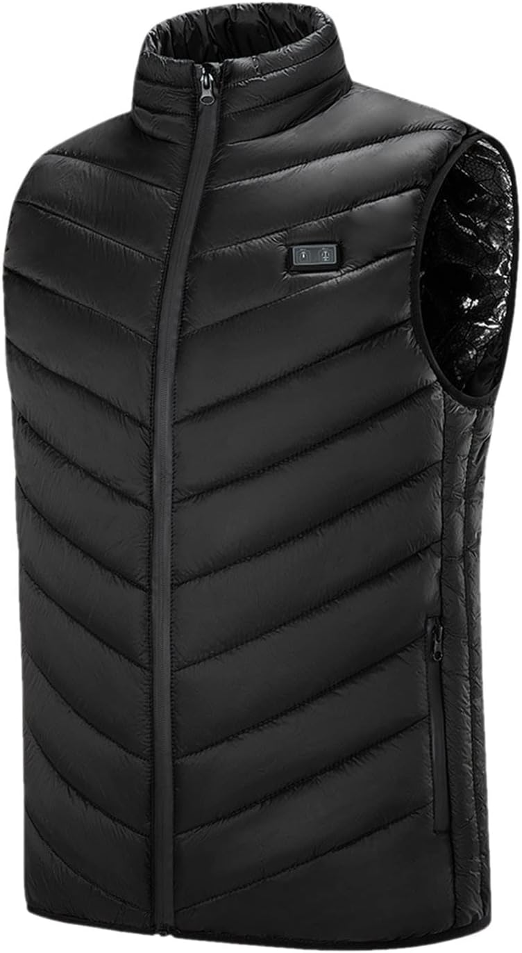 FSFA – Doudoune sans manches à capuche pour homme – Gilet chaud zippé color-block pour l’hiver