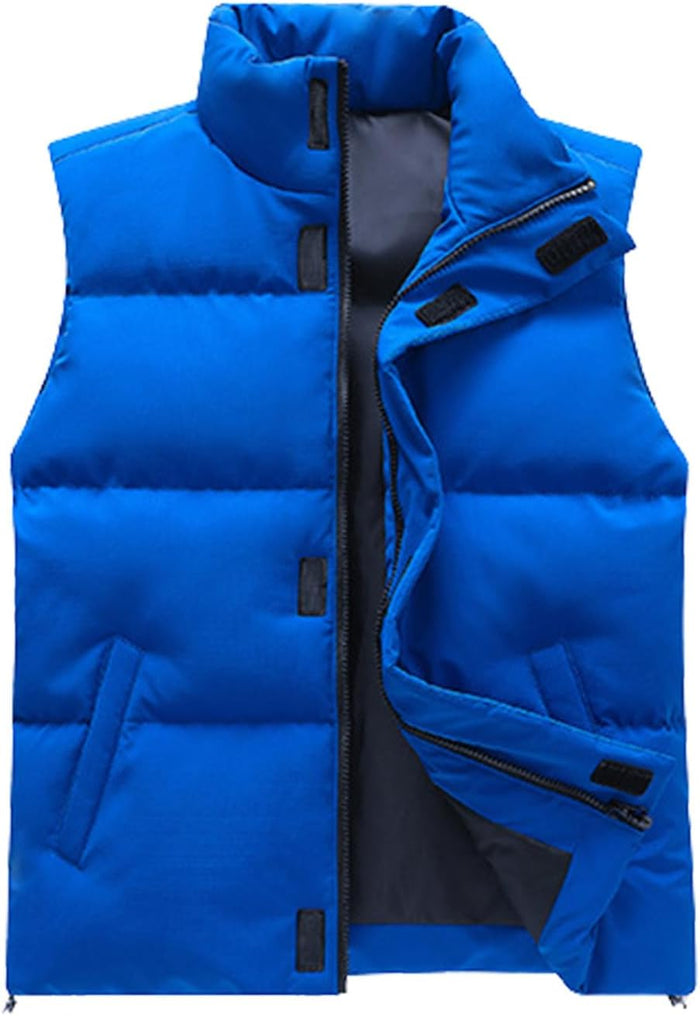 Doudoune sans manches pour homme à col montant – Gilet matelassé chaud et ultra-léger pour l'hiver