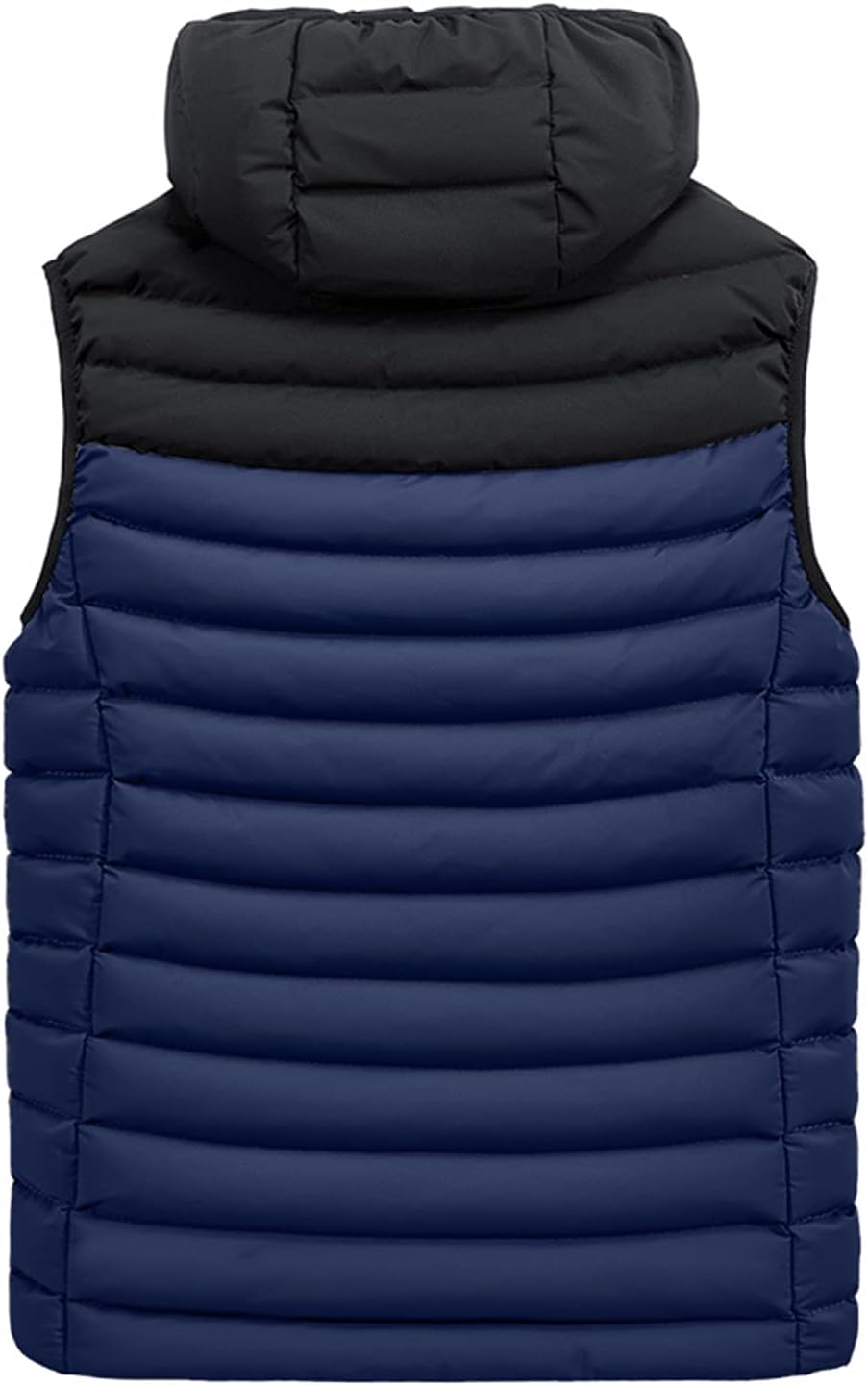 FSFA – Doudoune sans manches à capuche pour homme – Gilet chaud zippé color-block pour l’hiver