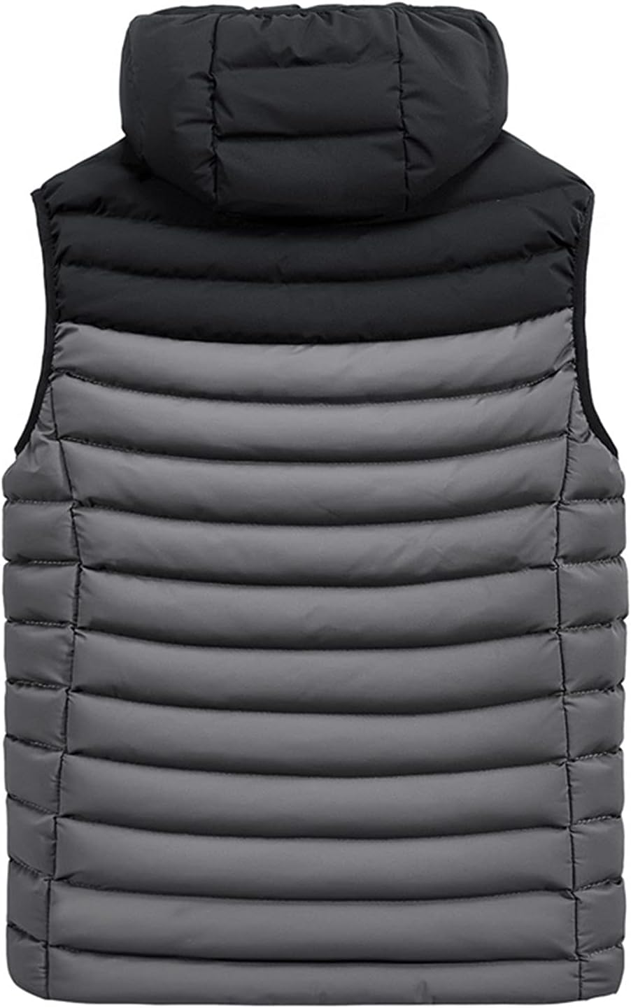FSFA – Doudoune sans manches à capuche pour homme – Gilet chaud zippé color-block pour l’hiver