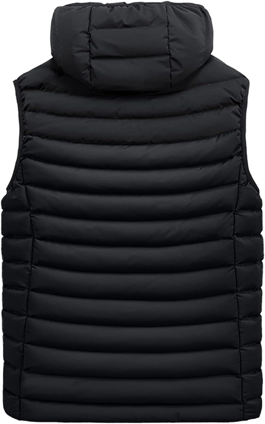 FSFA – Doudoune sans manches à capuche pour homme – Gilet chaud zippé color-block pour l’hiver