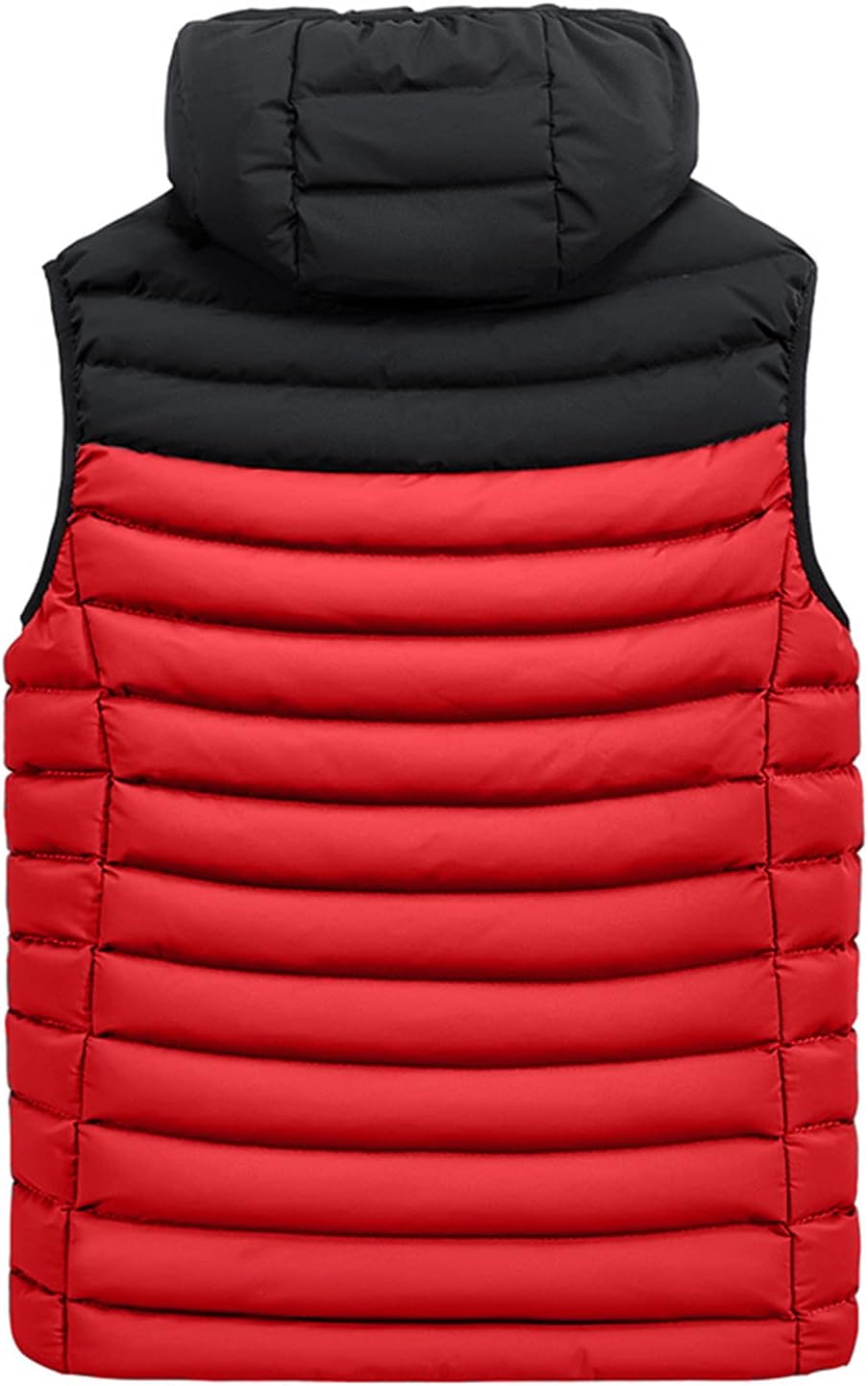 FSFA – Doudoune sans manches à capuche pour homme – Gilet chaud zippé color-block pour l’hiver