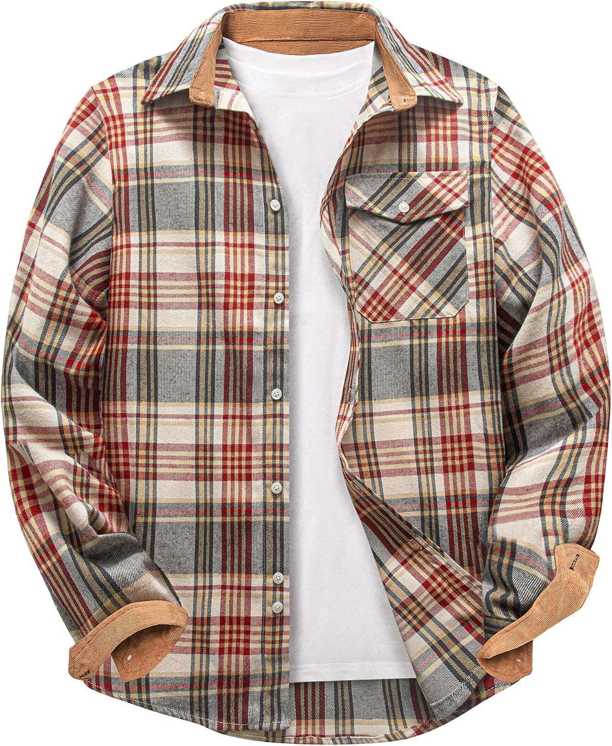 ZITY – Chemise en flanelle à carreaux pour homme – Style décontracté, chaleureux et intemporel