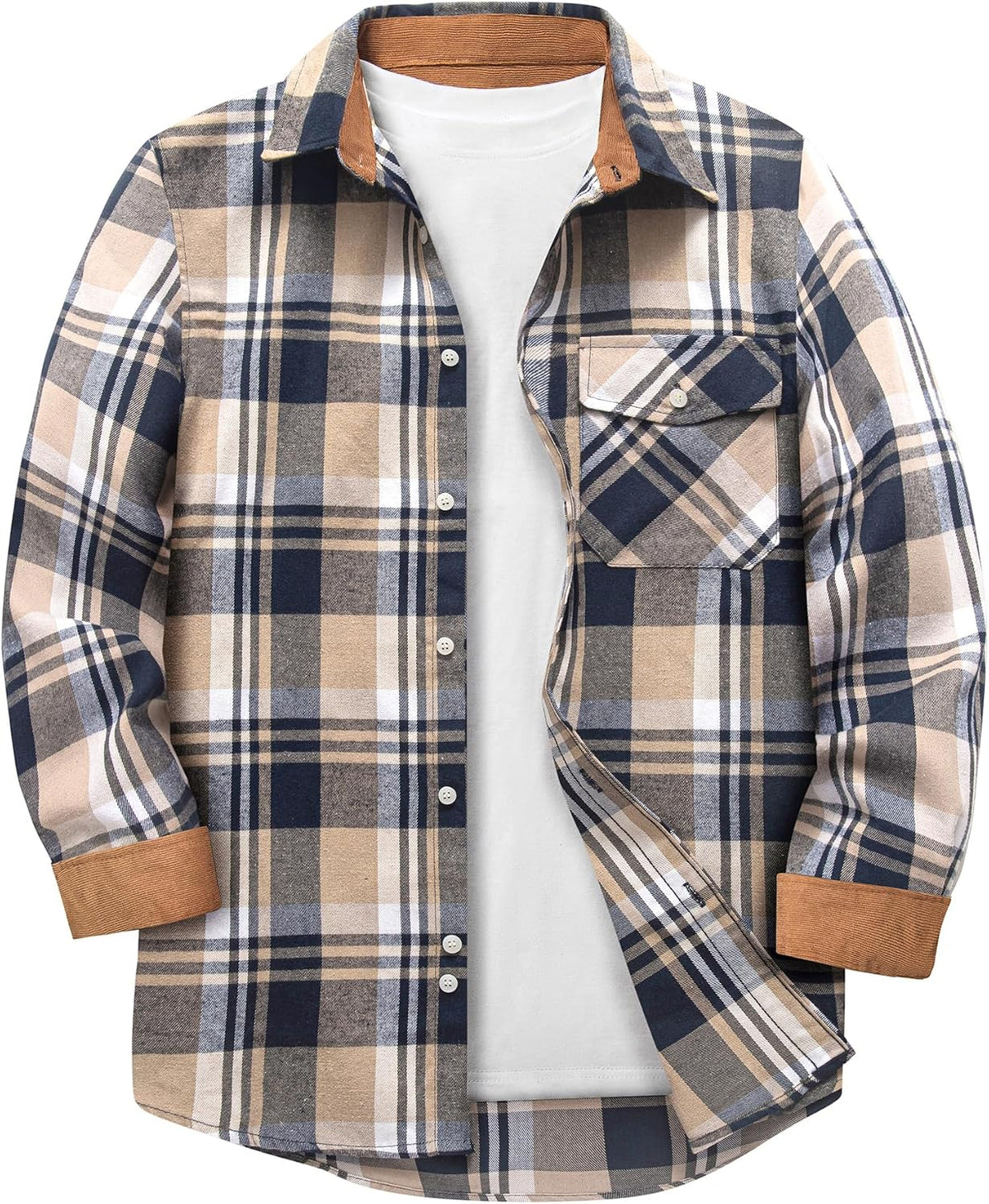 ZITY – Chemise en flanelle à carreaux pour homme – Style décontracté, chaleureux et intemporel