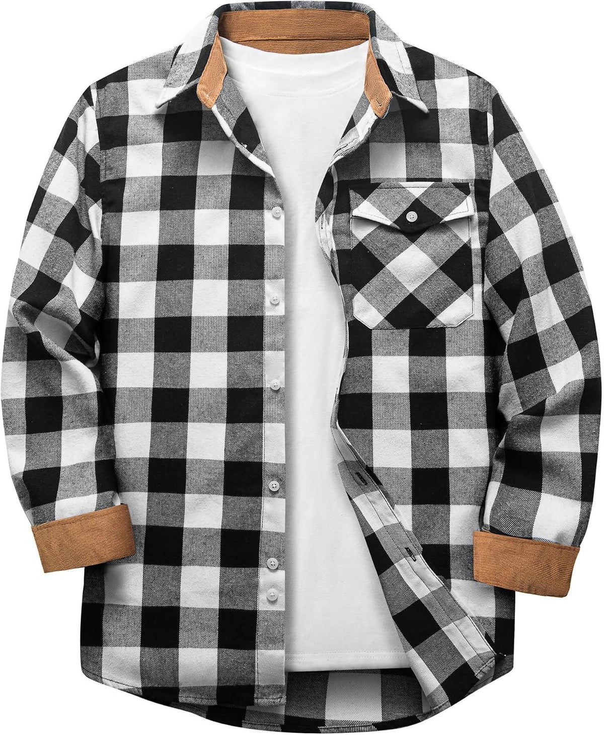 ZITY – Chemise en flanelle à carreaux pour homme – Style décontracté, chaleureux et intemporel