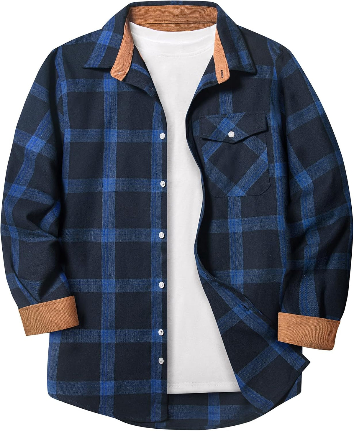 ZITY – Chemise en flanelle à carreaux pour homme – Style décontracté, chaleureux et intemporel