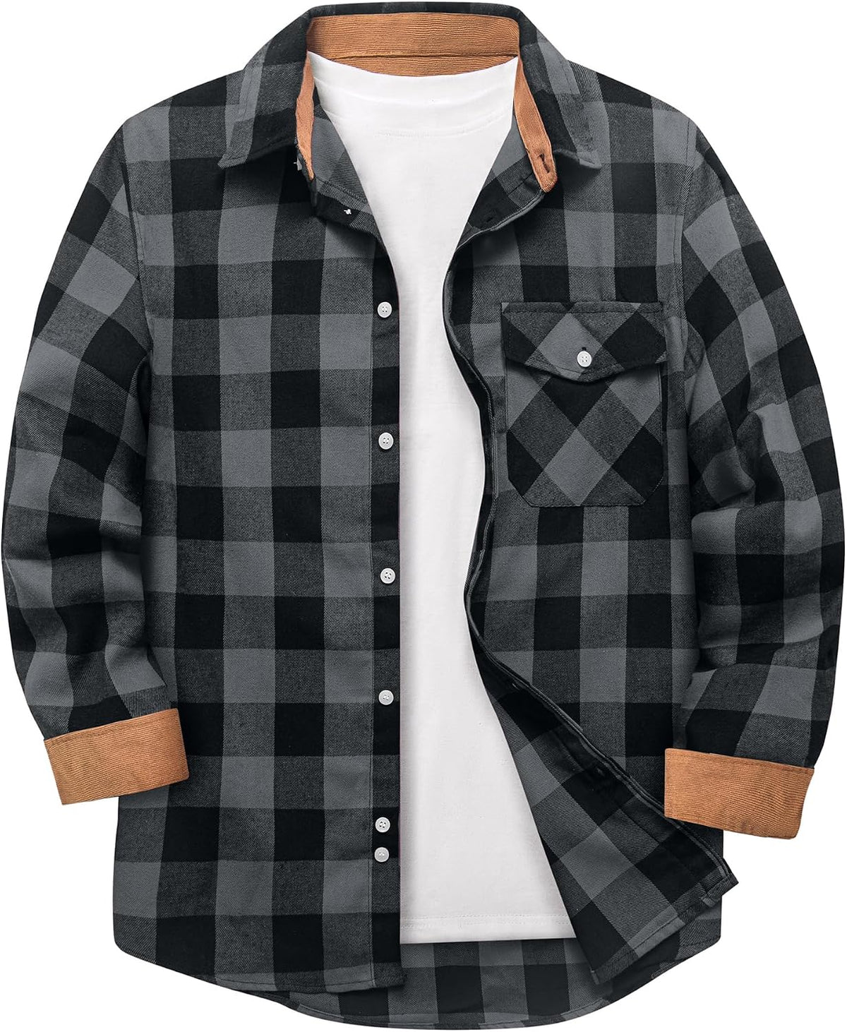 ZITY – Chemise en flanelle à carreaux pour homme – Style décontracté, chaleureux et intemporel