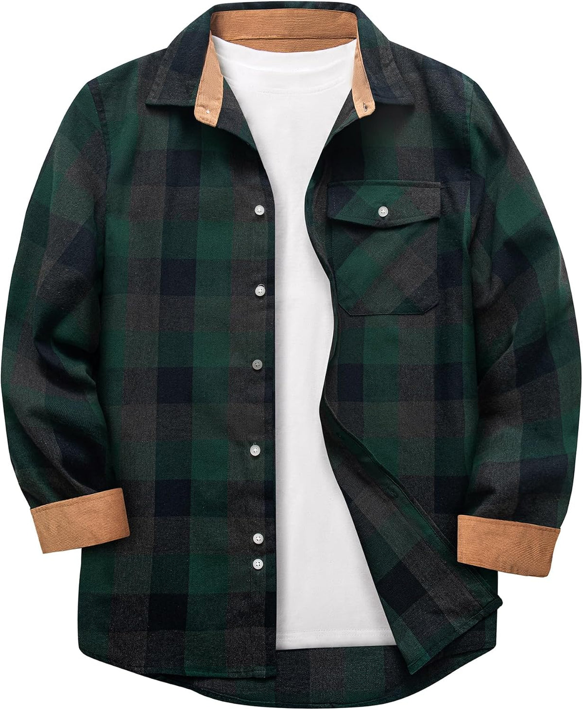 ZITY – Chemise en flanelle à carreaux pour homme – Style décontracté, chaleureux et intemporel