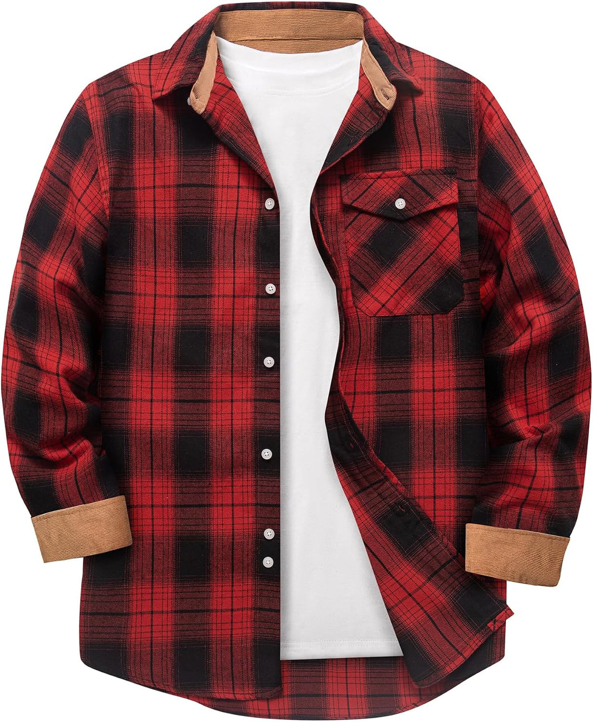 ZITY – Chemise en flanelle à carreaux pour homme – Style décontracté, chaleureux et intemporel