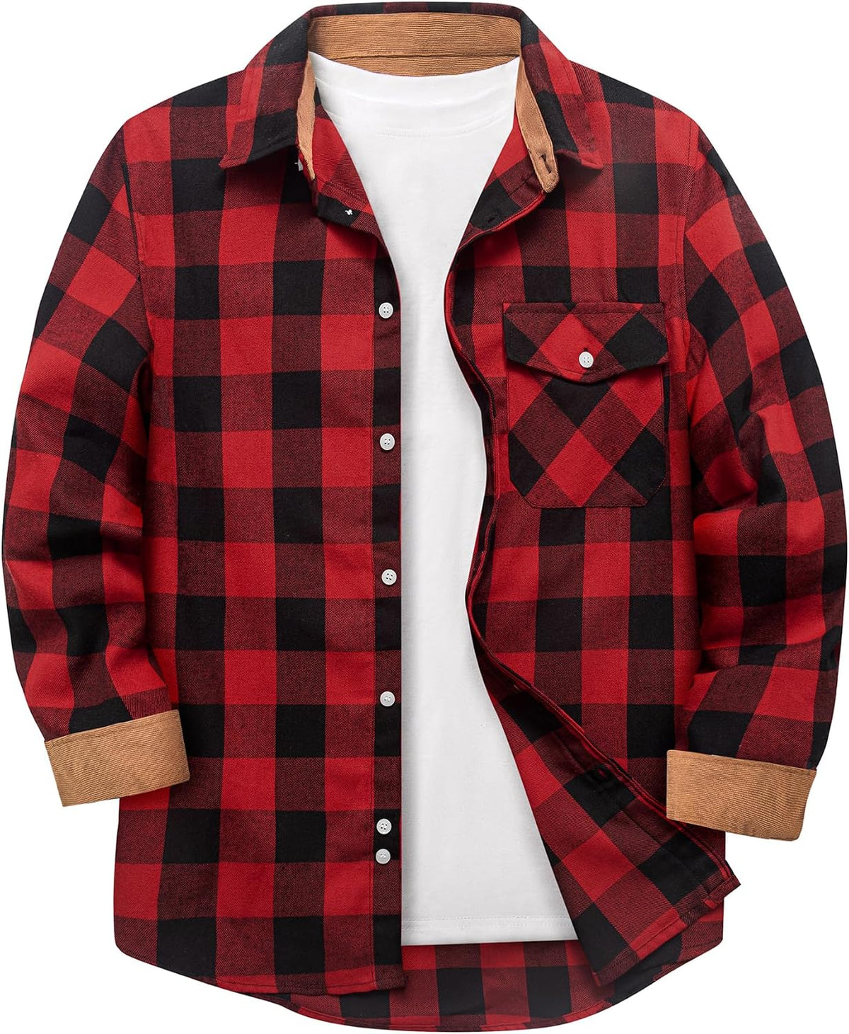 ZITY – Chemise en flanelle à carreaux pour homme – Style décontracté, chaleureux et intemporel