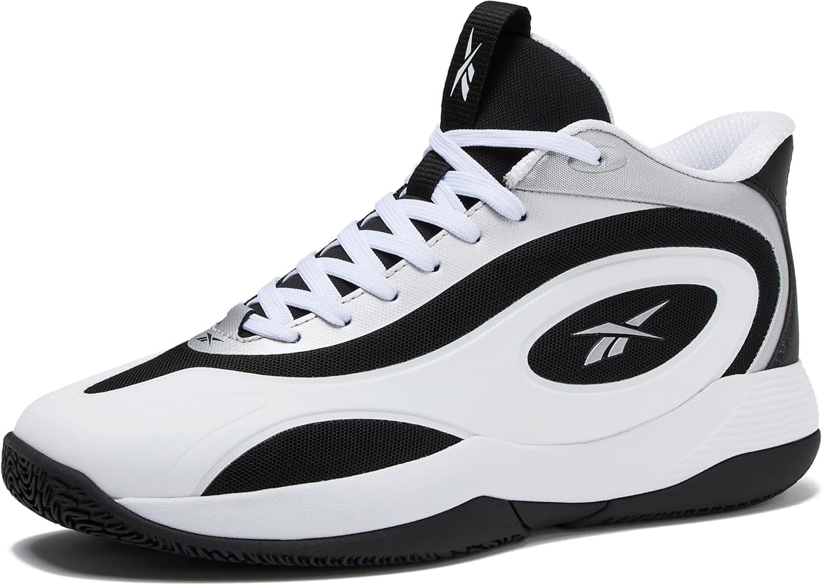 Reebok Open Gym High Top – Chaussures Basketball Homme Blanc, Noir & Argent