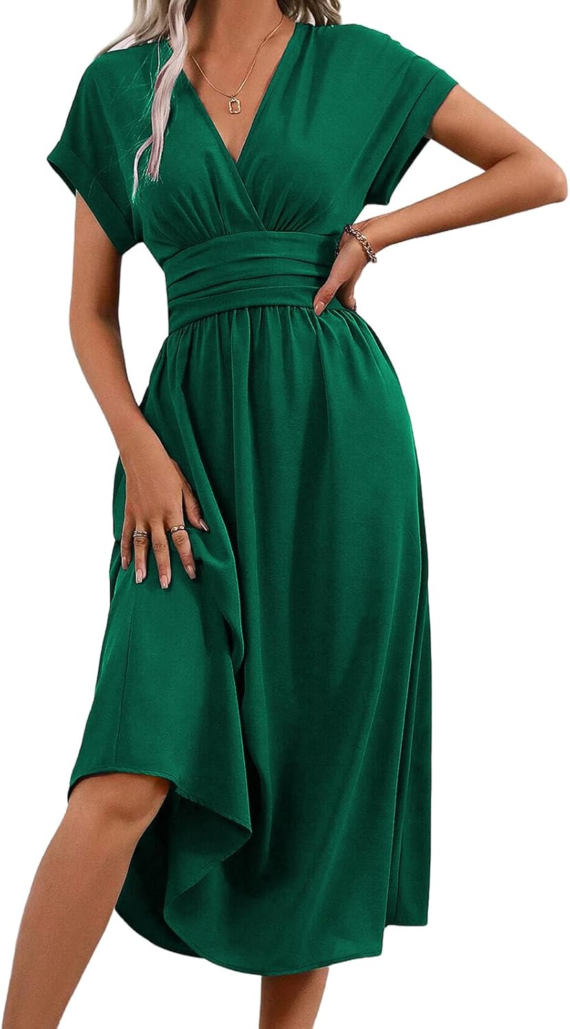 Robe longue femme LIAMERHE – Col V et coupe évasée