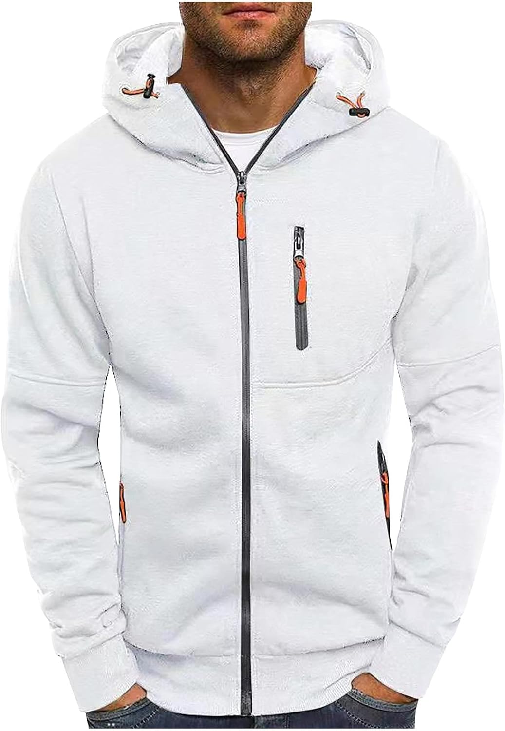 Susenstone – Sweat à Capuche Homme Grande Taille – Cardigan Sportswear Uni avec Poche