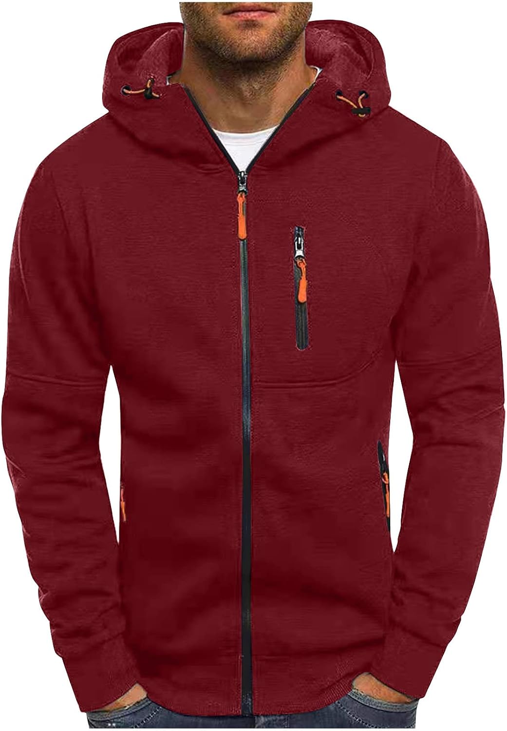 Susenstone – Sweat à Capuche Homme Grande Taille – Cardigan Sportswear Uni avec Poche