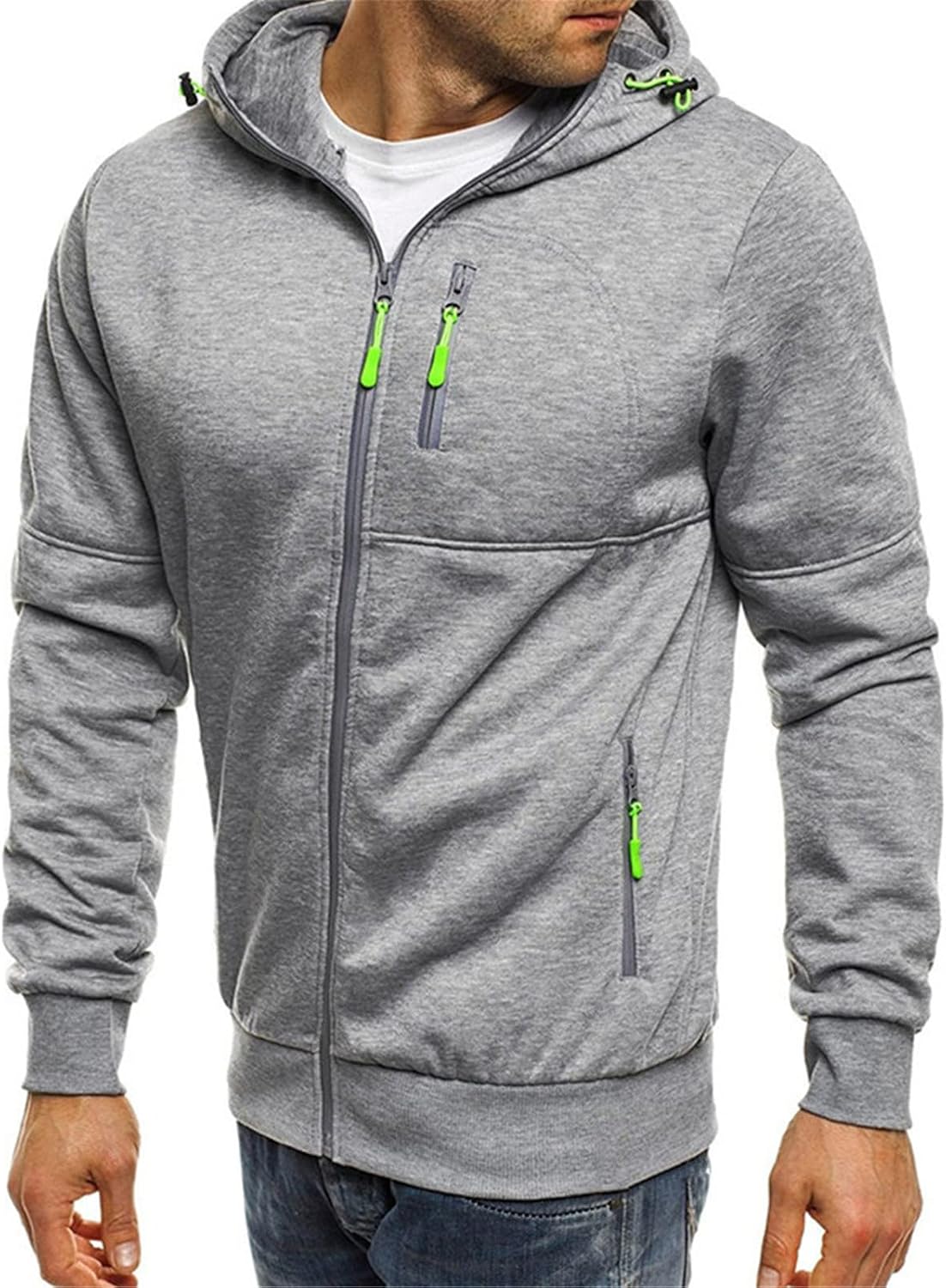 Susenstone – Sweat à Capuche Homme Grande Taille – Cardigan Sportswear Uni avec Poche