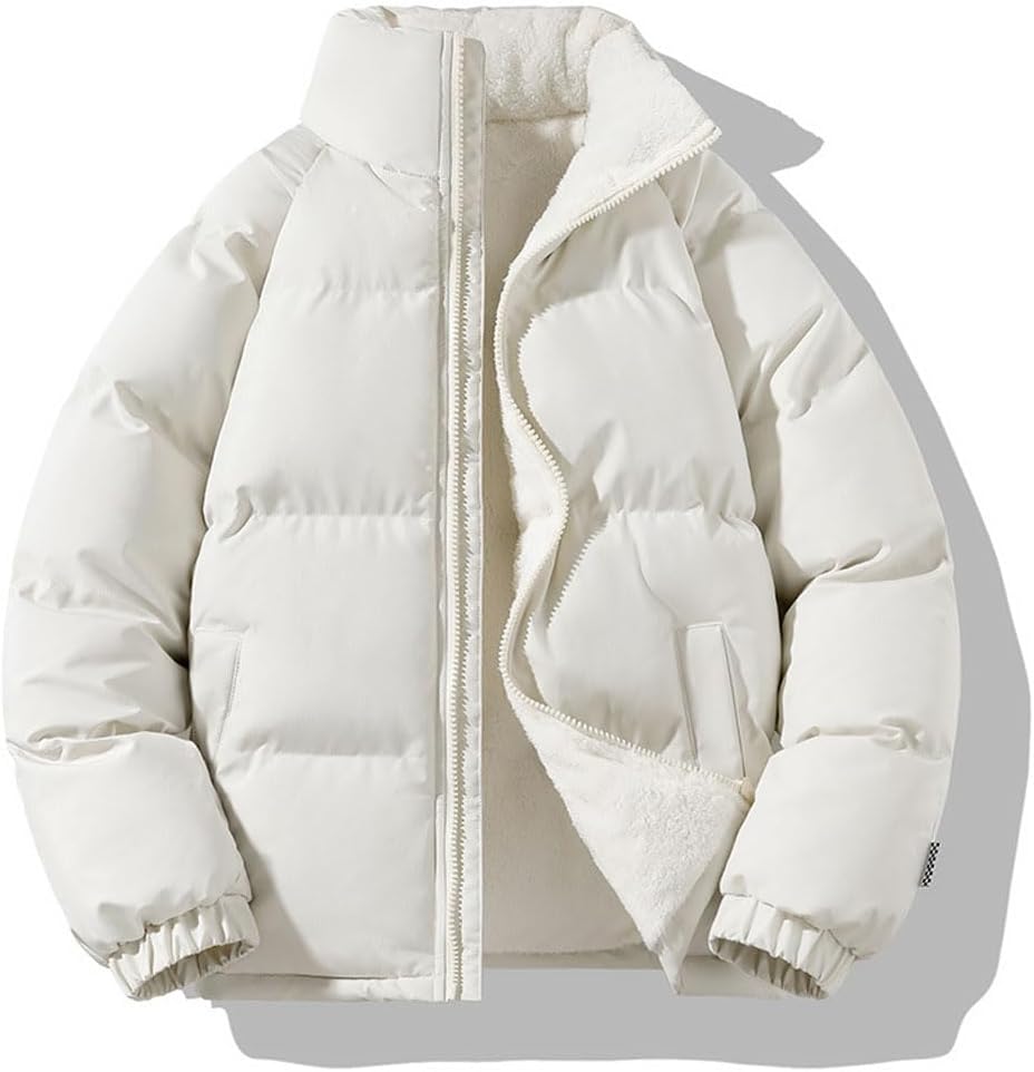 Oanviso – Doudoune courte unisexe pour homme – Veste polaire épaisse et oversize pour automne/hiver