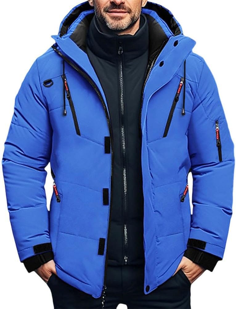 Oanviso – Blouson Matelassé Homme à Capuche – Veste Aviateur Rembourrée & Chaude pour l’Hiver