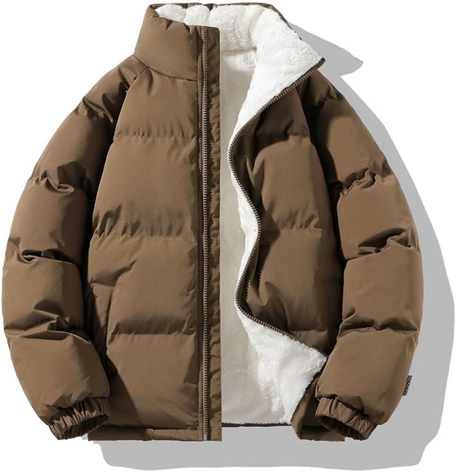 Oanviso – Doudoune courte unisexe pour homme – Veste polaire épaisse et oversize pour automne/hiver