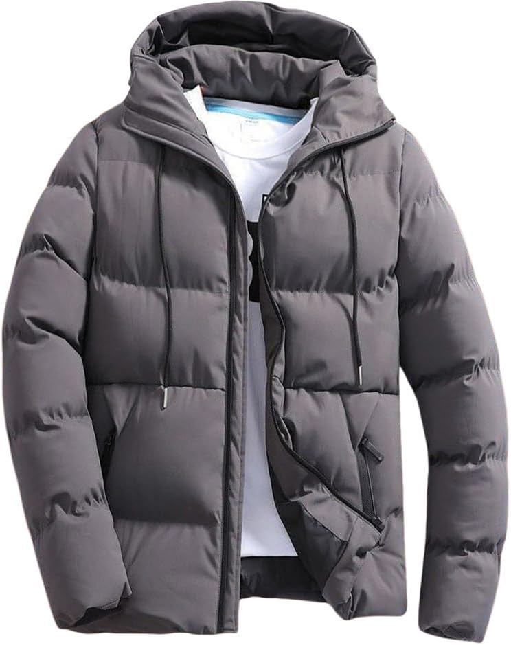Doudoune Homme Hiver à Capuche – Blouson Matelassé Chaud Style Bomber & Moto