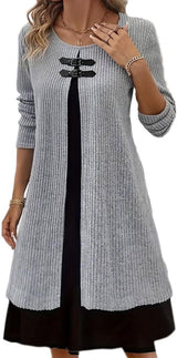Robe pull shownicer femme – manches longues et col rond