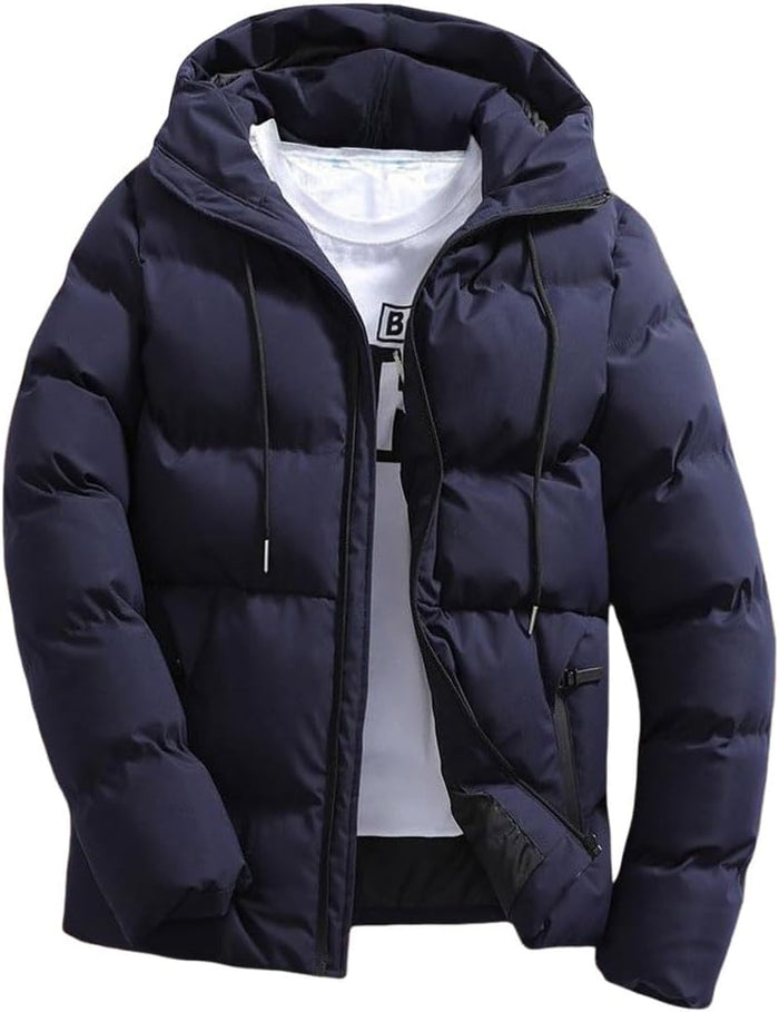 Doudoune Homme Hiver à Capuche – Blouson Matelassé Chaud Style Bomber & Moto