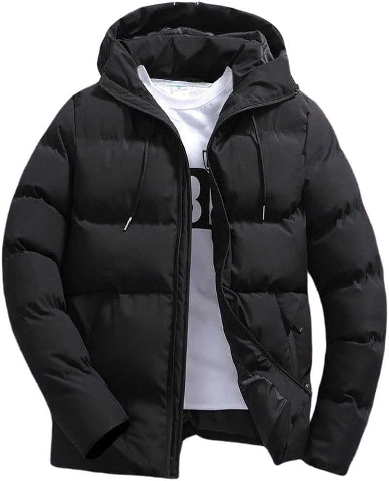 Doudoune Homme Hiver à Capuche – Blouson Matelassé Chaud Style Bomber & Moto